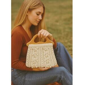 Vintage Handknit Carraig Donn Knit Bag
